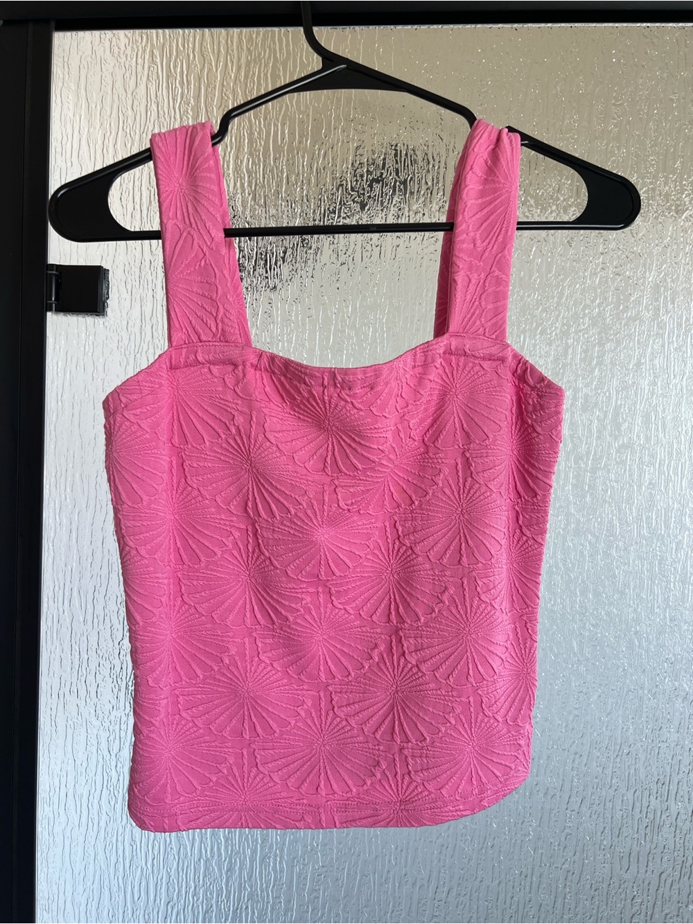 Pink Square-Neck Tank Top